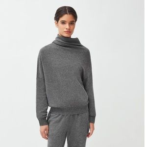 Cuyana cashmere sweater with asymmetrical neck